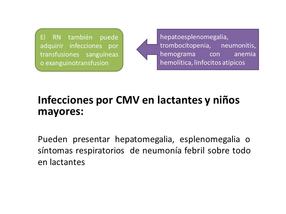 Infecciones por CMV en lactantes y niños mayores:
