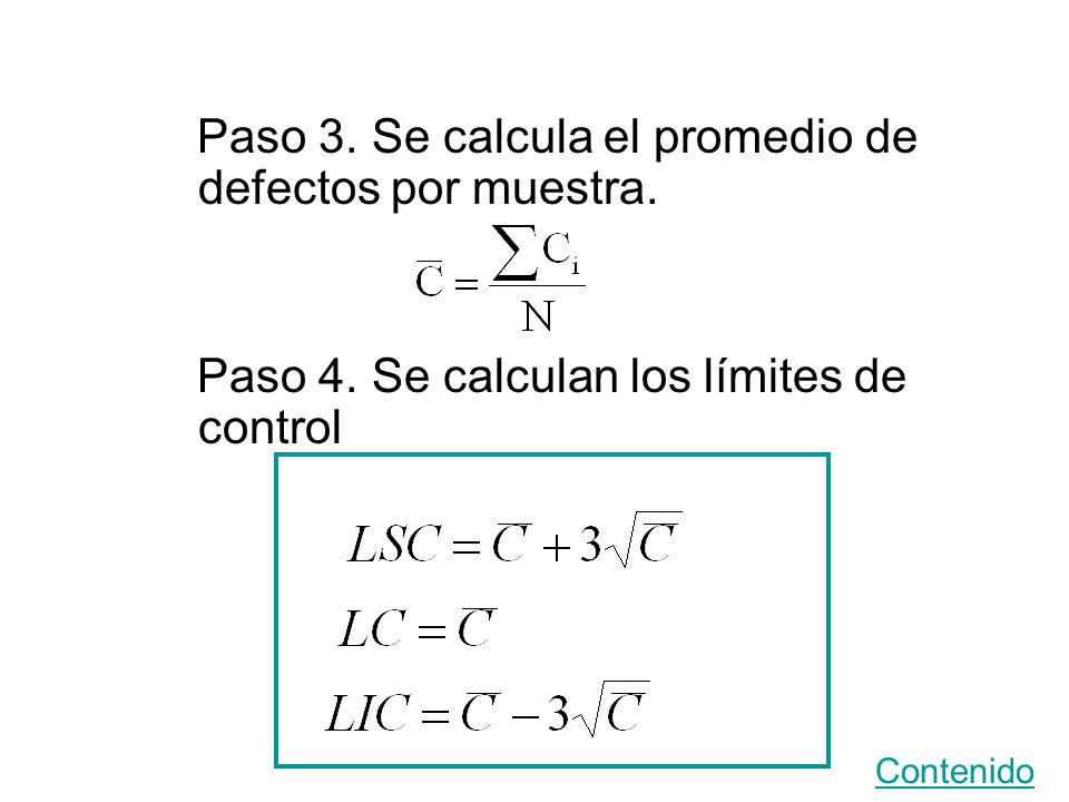 Paso 3. Se calcula el promedio de defectos por muestra.