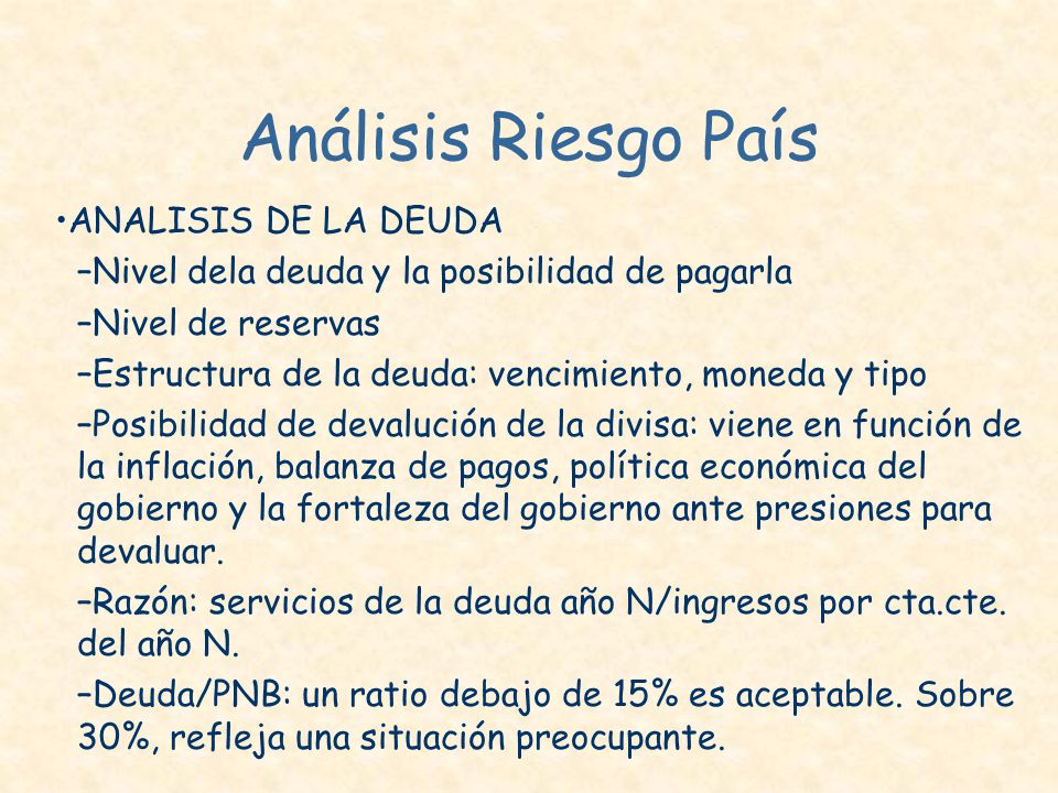 Análisis Riesgo País ANALISIS DE LA DEUDA