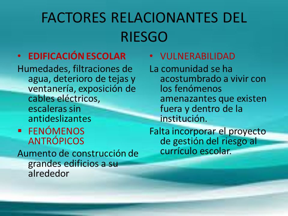 FACTORES RELACIONANTES DEL RIESGO