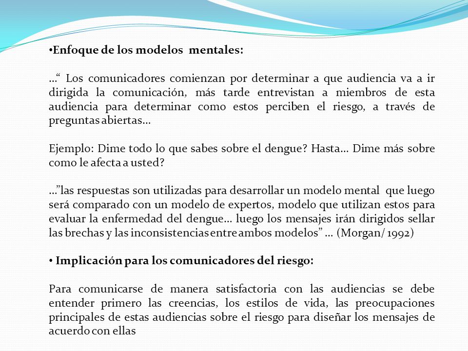 Enfoque de los modelos mentales: