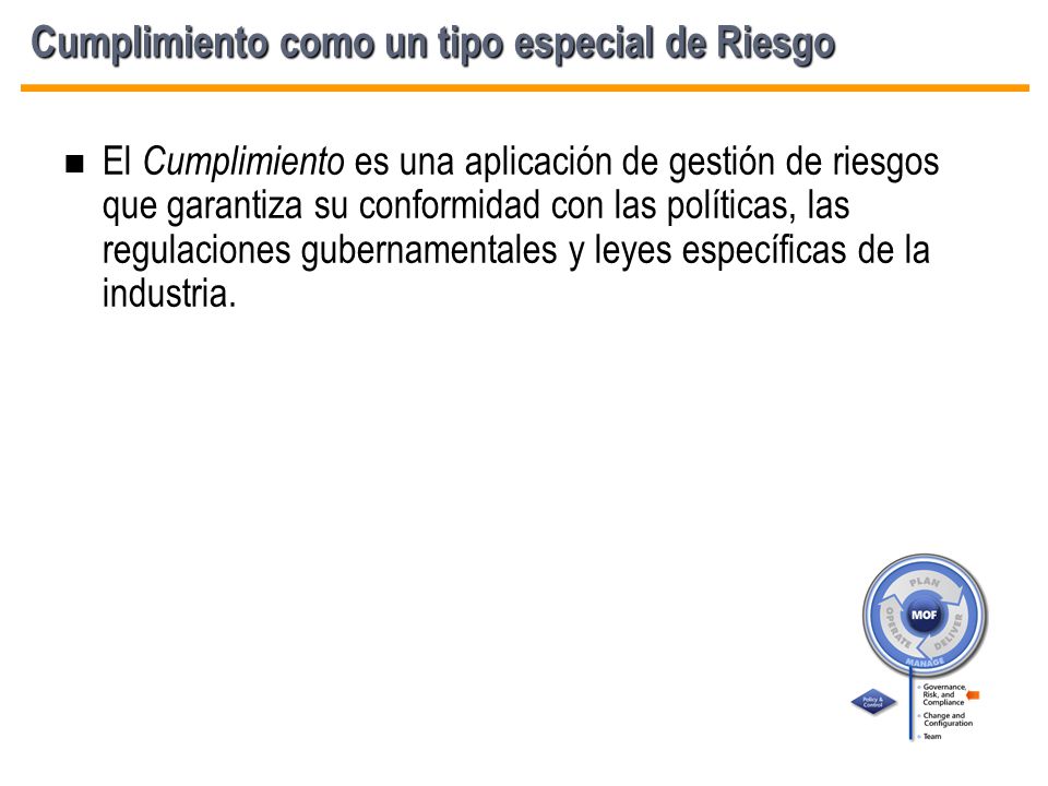 Cumplimiento como un tipo especial de Riesgo