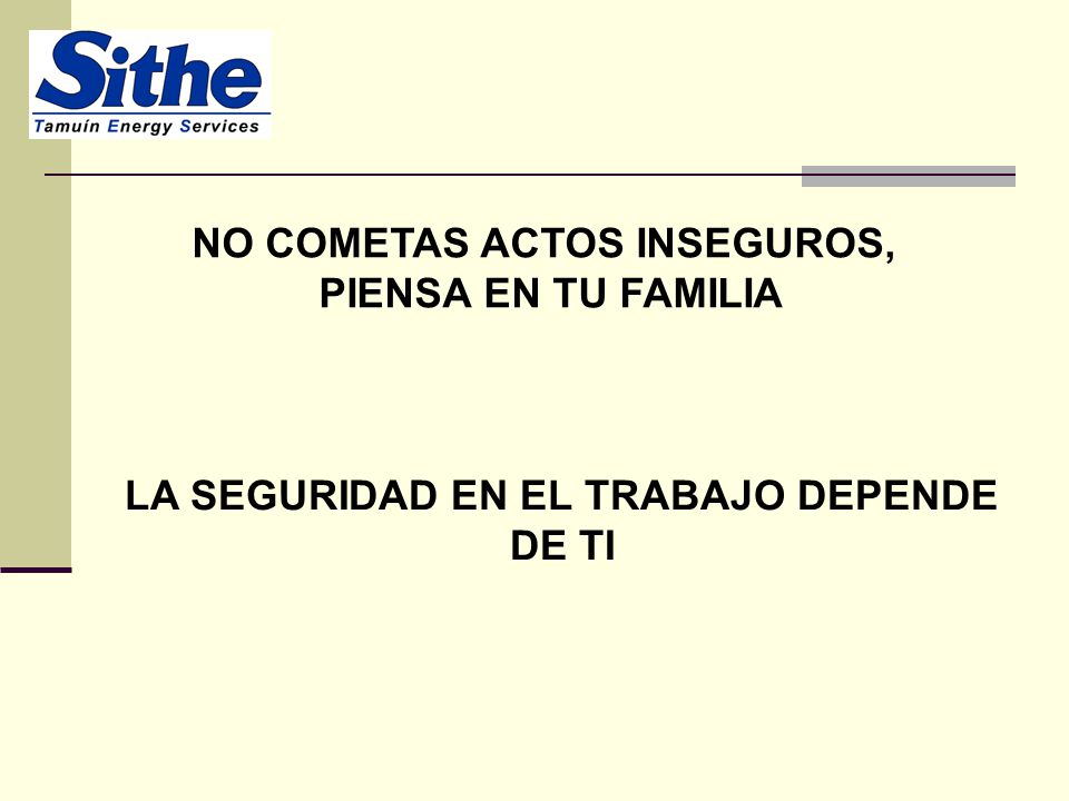 NO COMETAS ACTOS INSEGUROS, LA SEGURIDAD EN EL TRABAJO DEPENDE