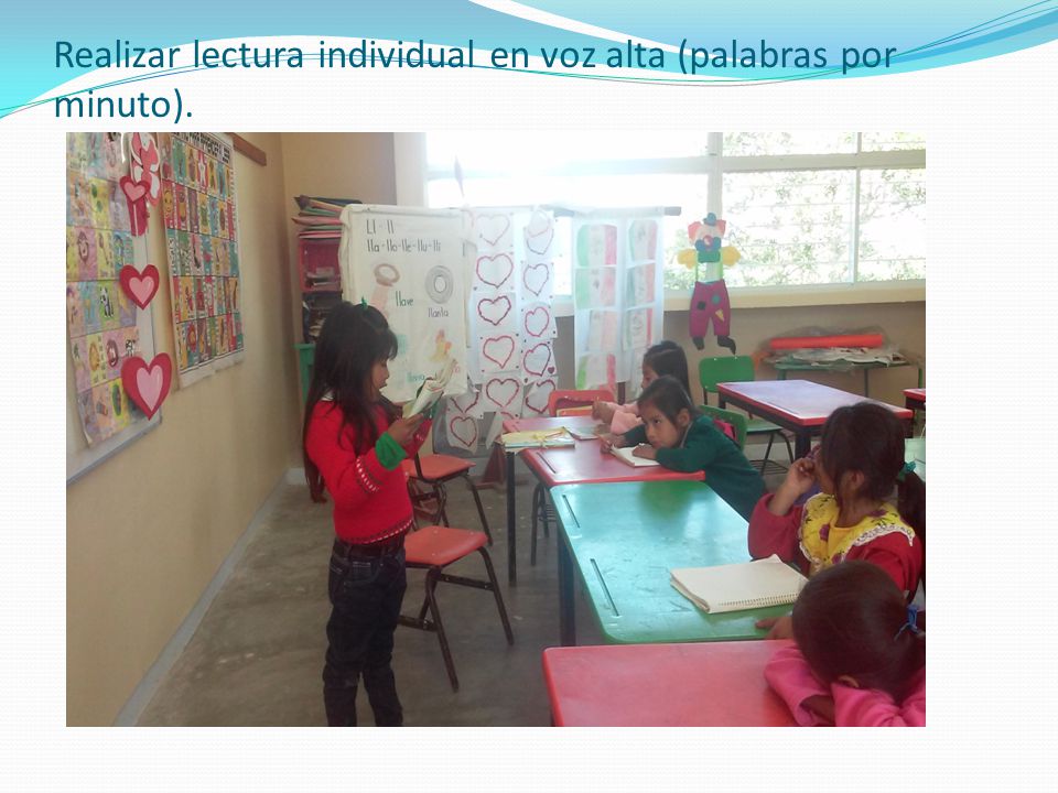 Realizar lectura individual en voz alta (palabras por minuto).
