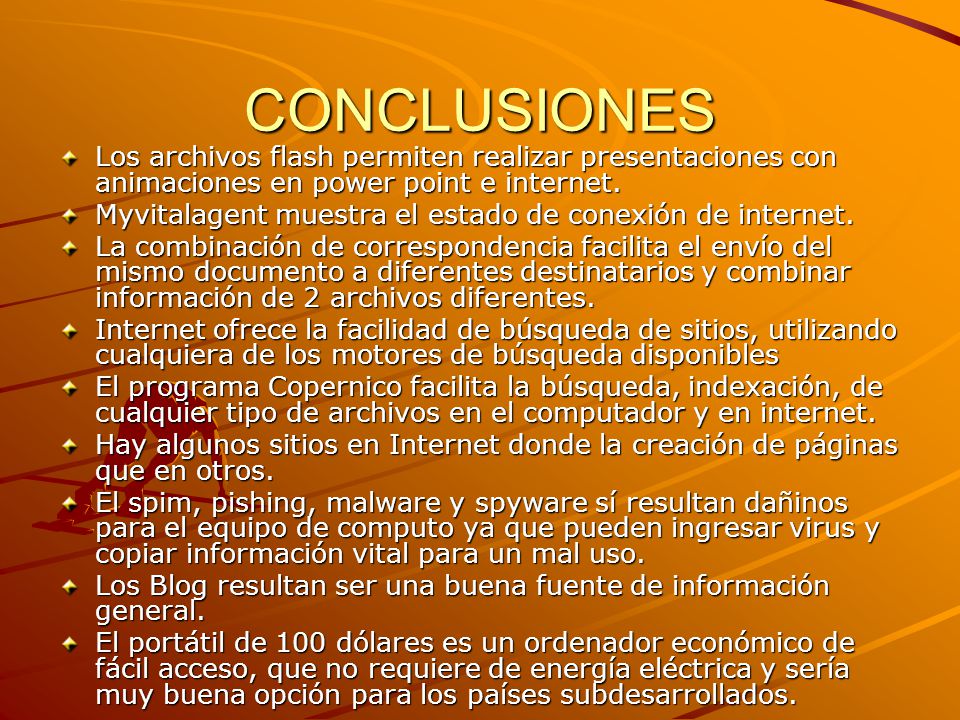 4/13/2017 CONCLUSIONES. Los archivos flash permiten realizar presentaciones con animaciones en power point e internet.