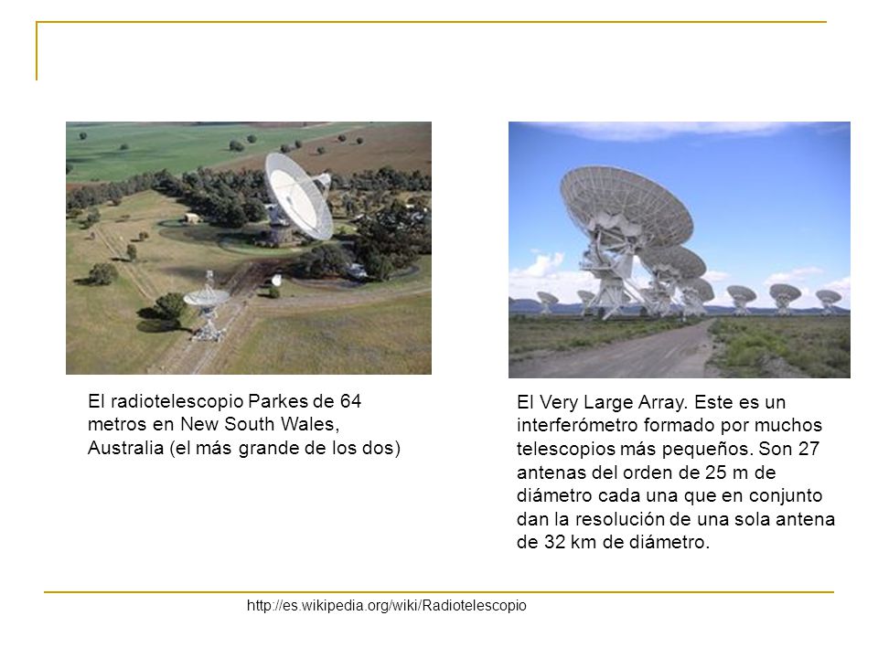 El radiotelescopio Parkes de 64 metros en New South Wales, Australia (el más grande de los dos)