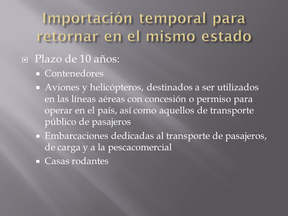 Importación temporal para retornar en el mismo estado