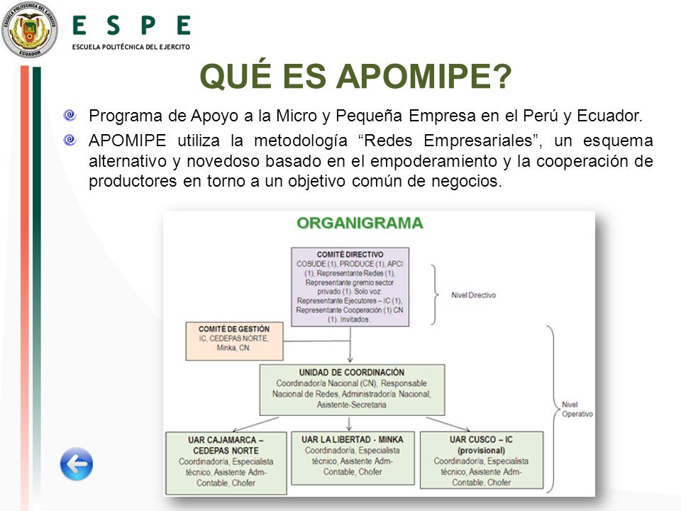 QUÉ ES APOMIPE Programa de Apoyo a la Micro y Pequeña Empresa en el Perú y Ecuador.