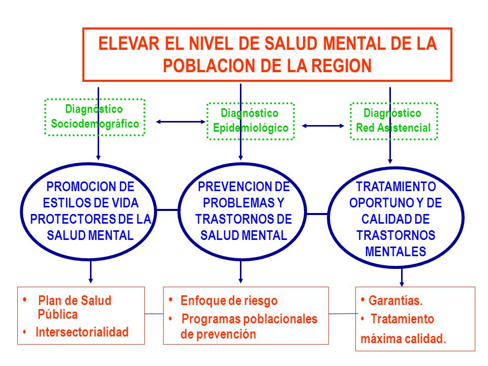 ELEVAR EL NIVEL DE SALUD MENTAL DE LA POBLACION DE LA REGION