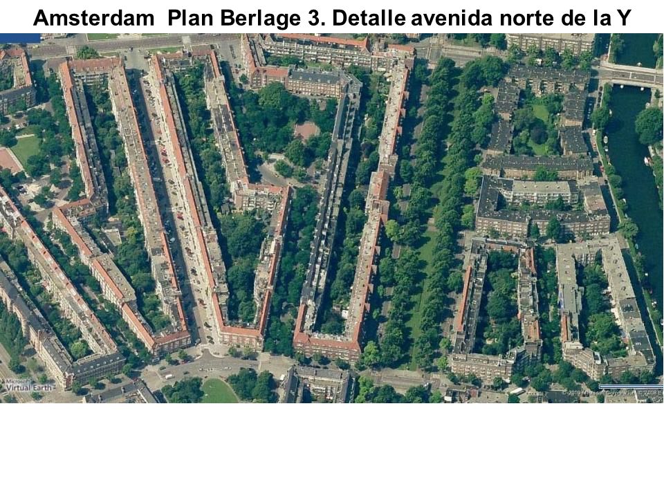 Amsterdam Plan Berlage 3. Detalle avenida norte de la Y