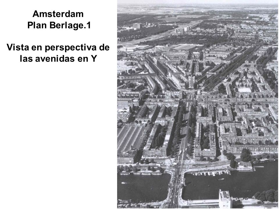 Amsterdam Plan Berlage.1 Vista en perspectiva de las avenidas en Y