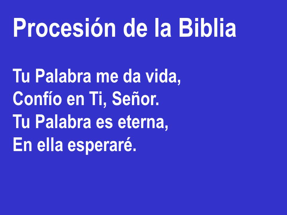 Procesión de la Biblia Tu Palabra me da vida, Confío en Ti, Señor.