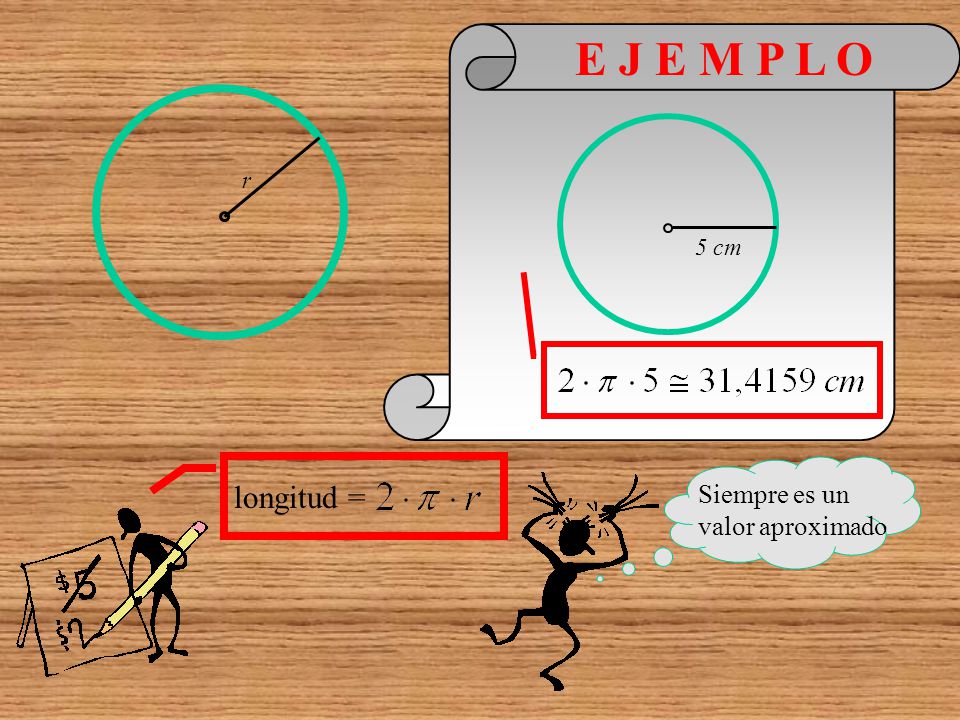 E J E M P L O r 5 cm longitud = Siempre es un valor aproximado