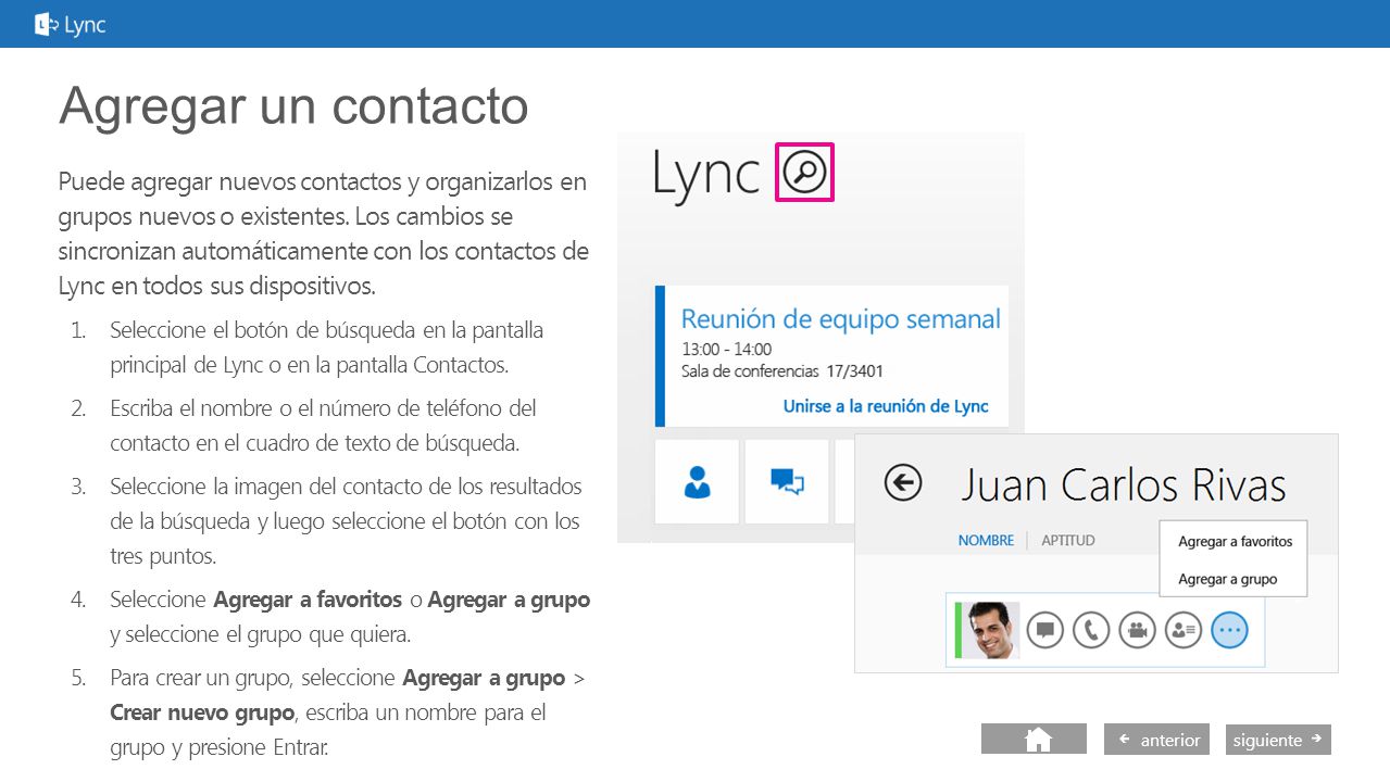 Agregar un contacto