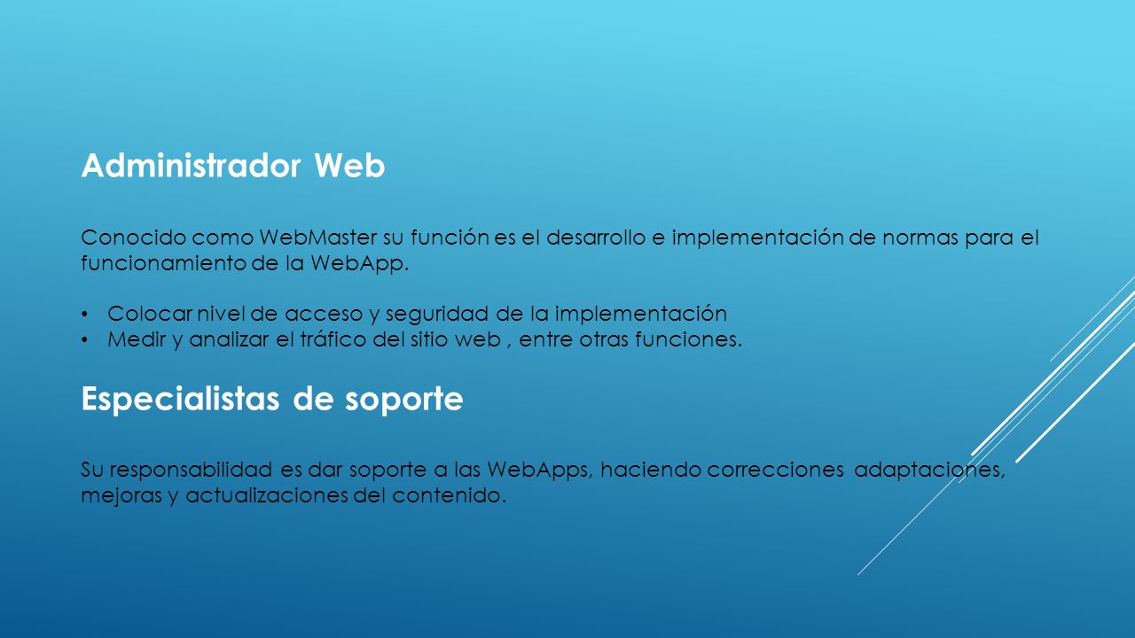Especialistas de soporte