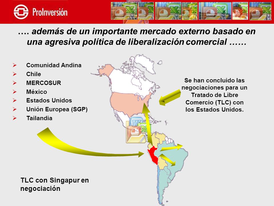 …. además de un importante mercado externo basado en una agresiva política de liberalización comercial ……