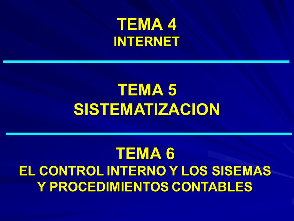 TEMA 6 EL CONTROL INTERNO Y LOS SISEMAS Y PROCEDIMIENTOS CONTABLES