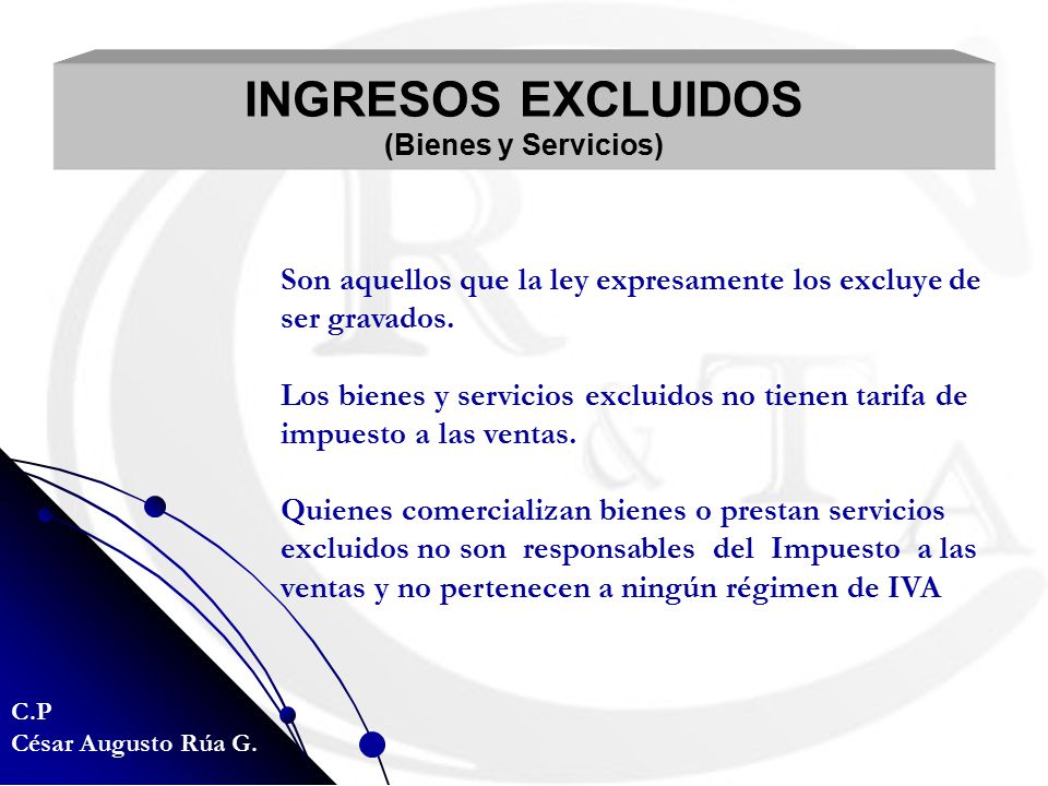INGRESOS EXCLUIDOS (Bienes y Servicios)