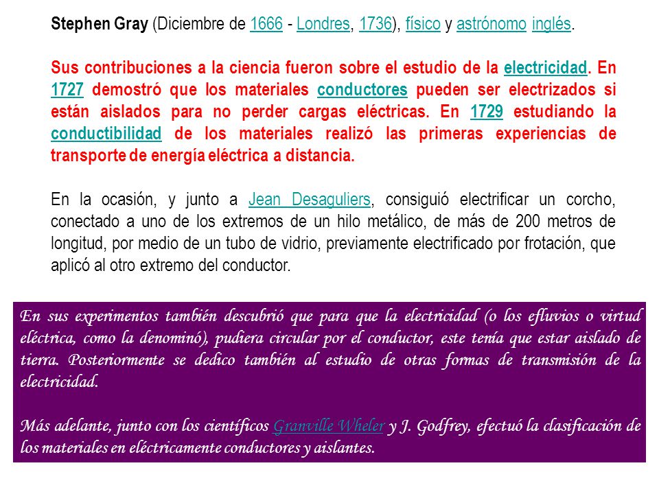 Stephen Gray (Diciembre de Londres, 1736), físico y astrónomo inglés.