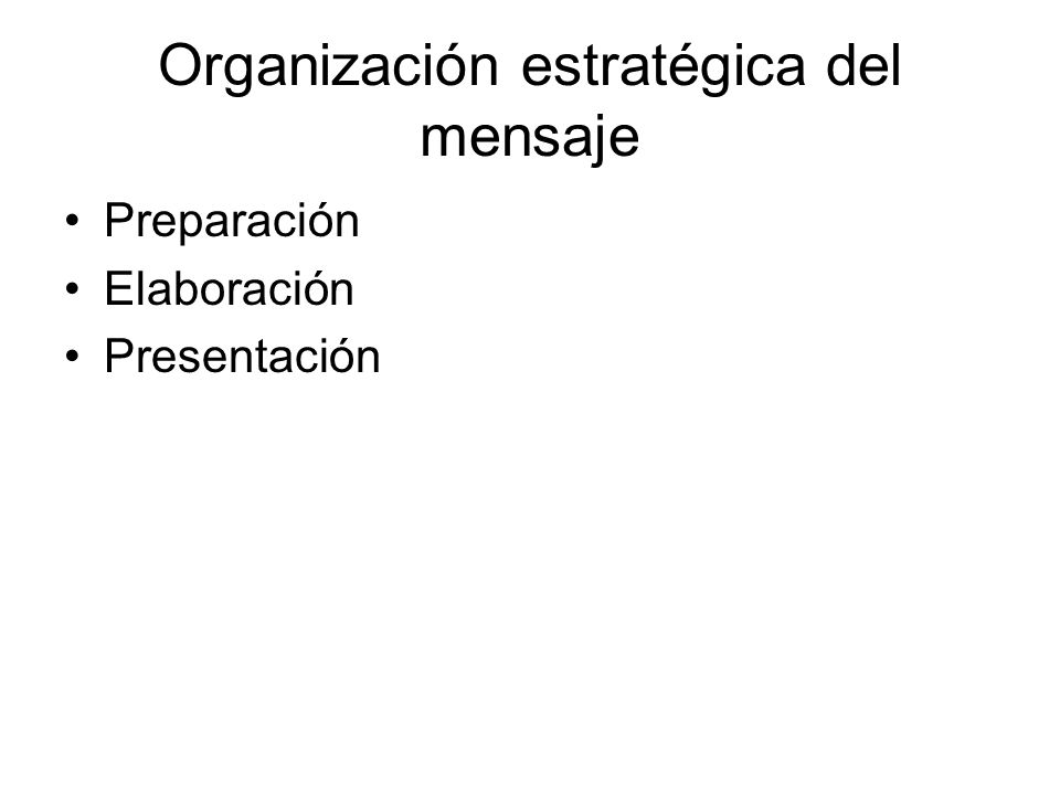 Organización estratégica del mensaje