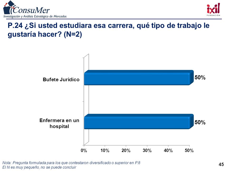 P.24 ¿Si usted estudiara esa carrera, qué tipo de trabajo le gustaría hacer (N=2)