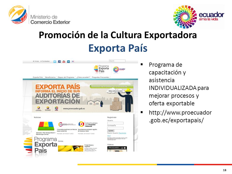 Promoción de la Cultura Exportadora Exporta País