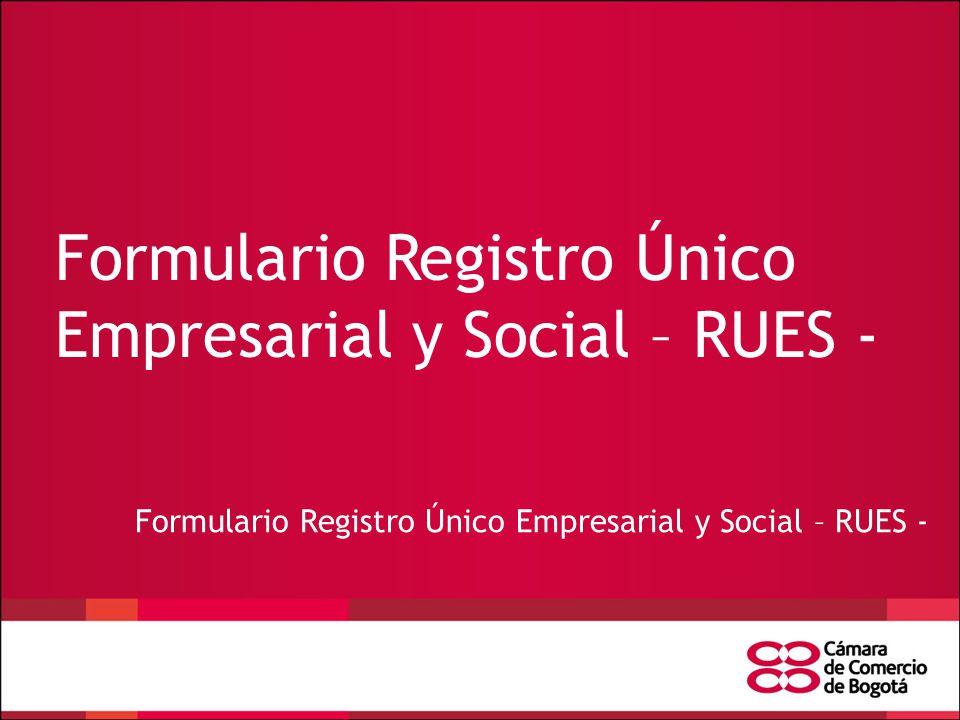 Formulario Registro Único Empresarial y Social – RUES -