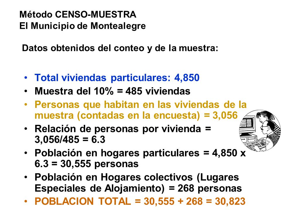 Total viviendas particulares: 4,850 Muestra del 10% = 485 viviendas