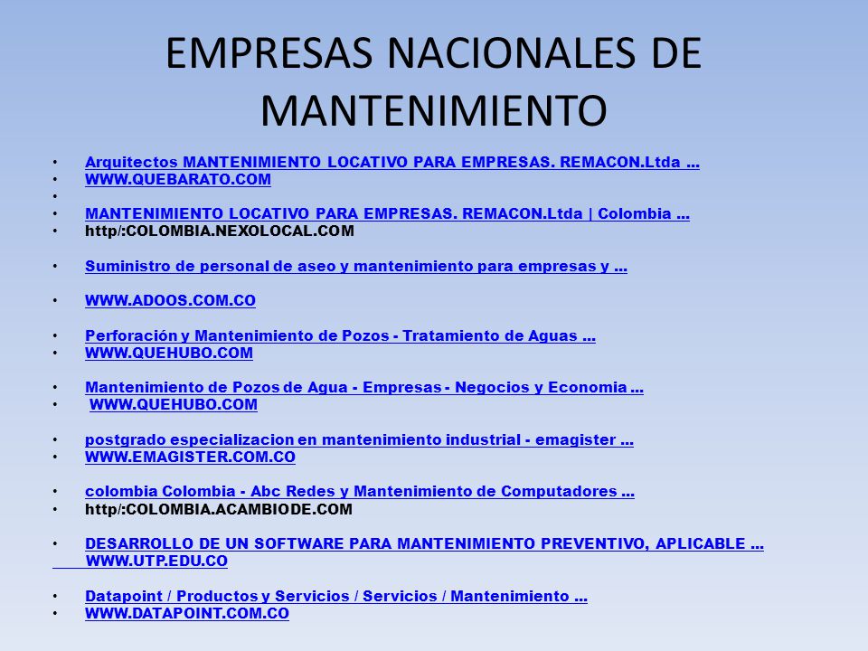 EMPRESAS NACIONALES DE MANTENIMIENTO