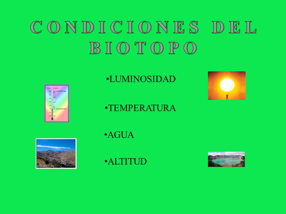 C O N D I C I O N E S D E L B I O T O P O