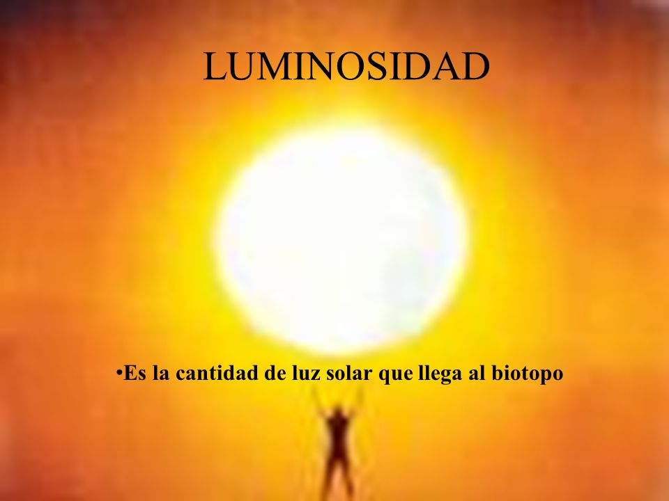 Es la cantidad de luz solar que llega al biotopo