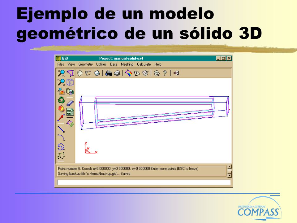 Ejemplo de un modelo geométrico de un sólido 3D