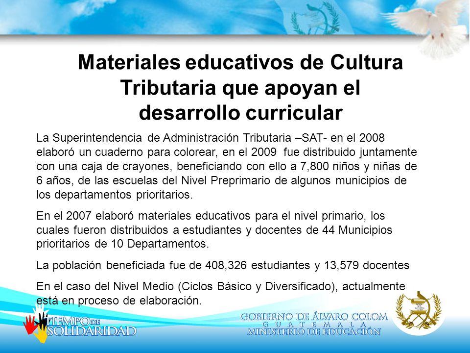 Materiales educativos de Cultura Tributaria que apoyan el desarrollo curricular