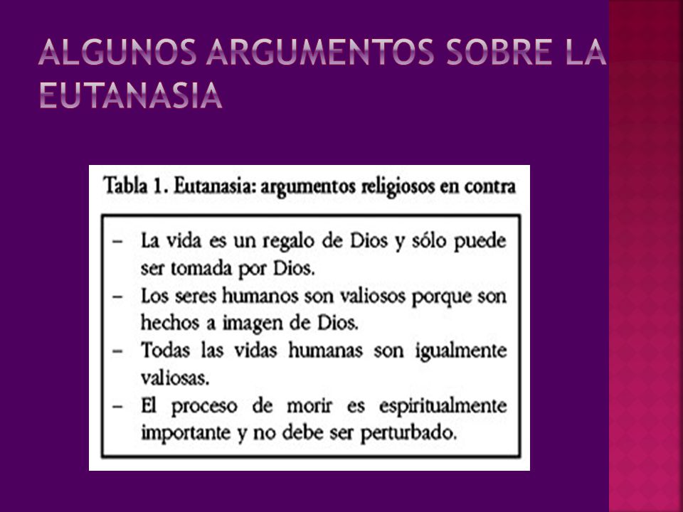 algunos argumentos sobre la eutanasia