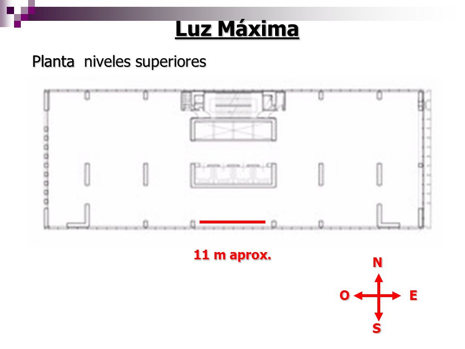 Luz Máxima Luz Máxima Planta niveles superiores Planta 11 m aprox.
