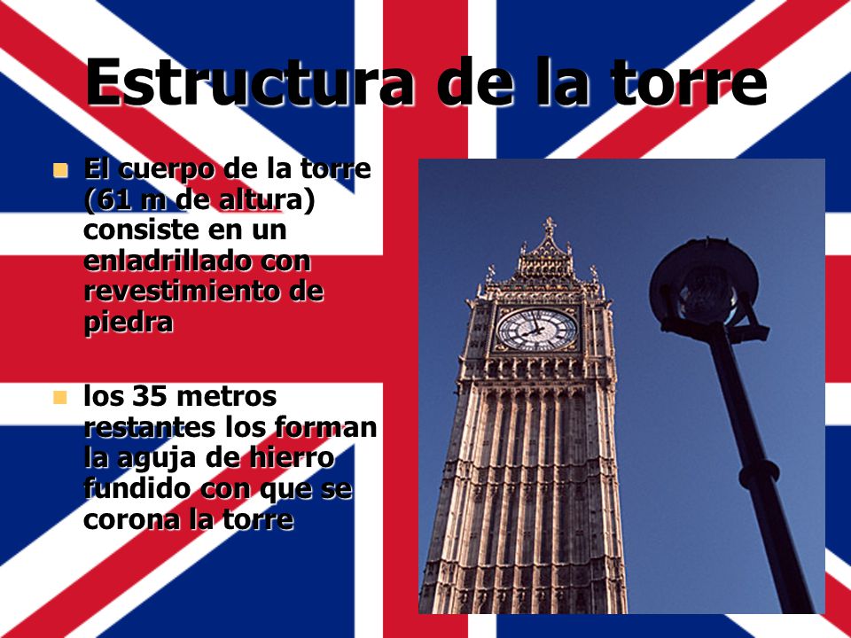 Estructura de la torre El cuerpo de la torre (61 m de altura) consiste en un enladrillado con revestimiento de piedra.