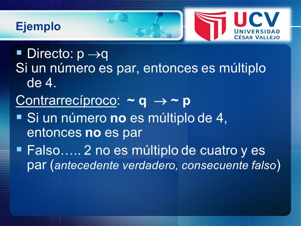Si un número es par, entonces es múltiplo de 4.