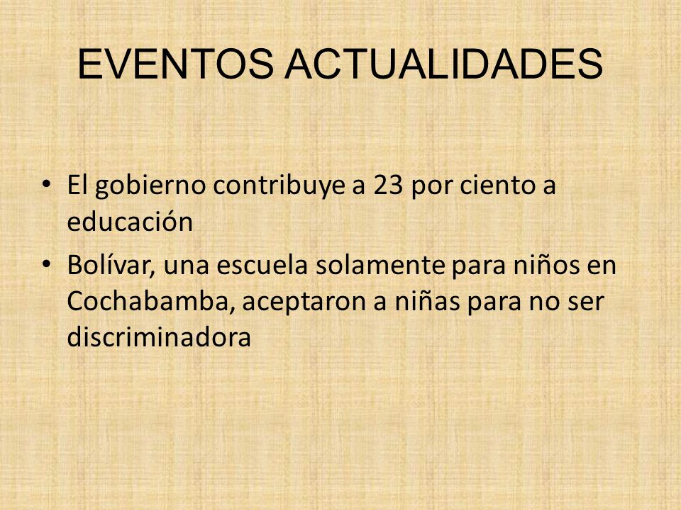EVENTOS ACTUALIDADES El gobierno contribuye a 23 por ciento a educación.