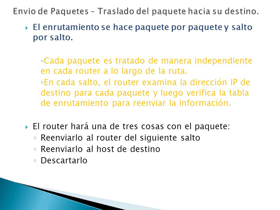 Envio de Paquetes – Traslado del paquete hacia su destino.