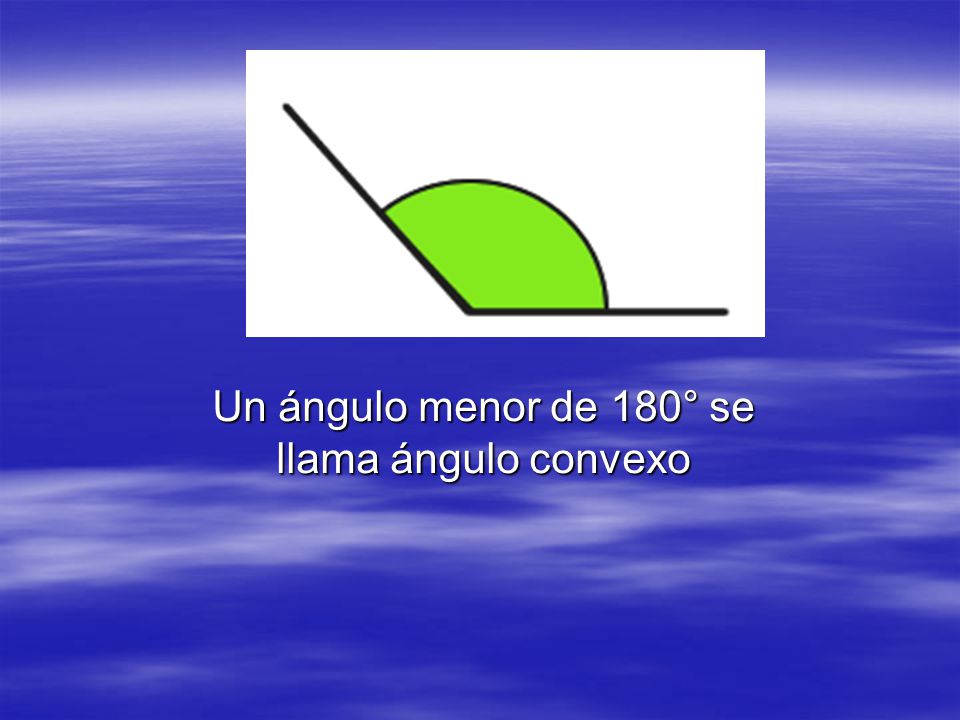 Un ángulo menor de 180° se llama ángulo convexo