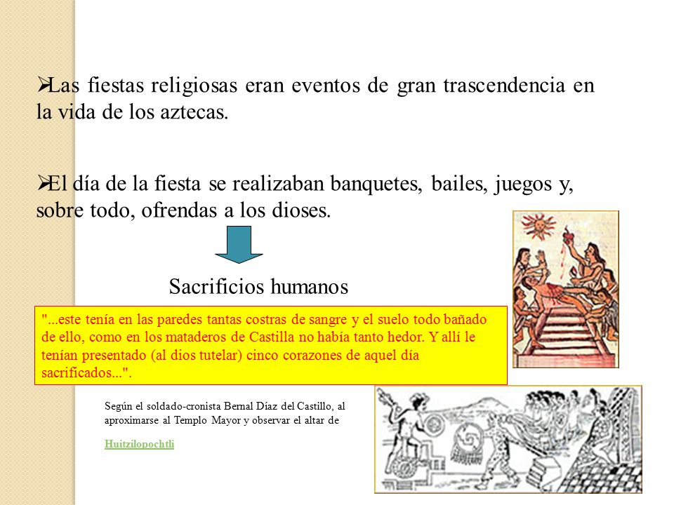 Las fiestas religiosas eran eventos de gran trascendencia en la vida de los aztecas.