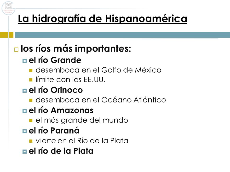 La hidrografía de Hispanoamérica