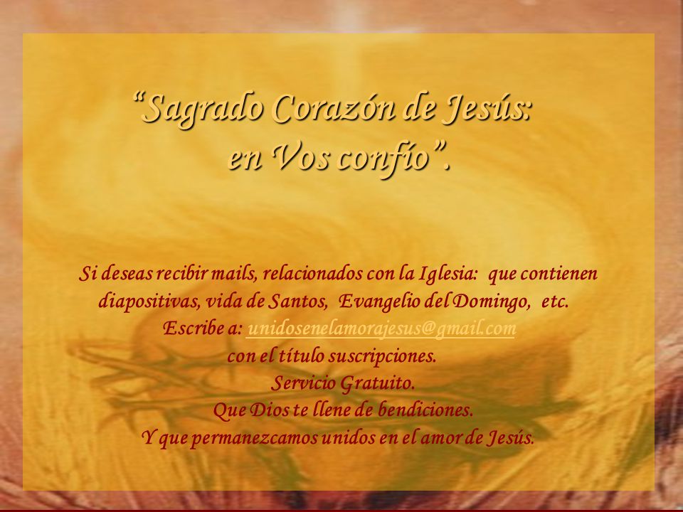 Sagrado Corazón de Jesús: en Vos confío .
