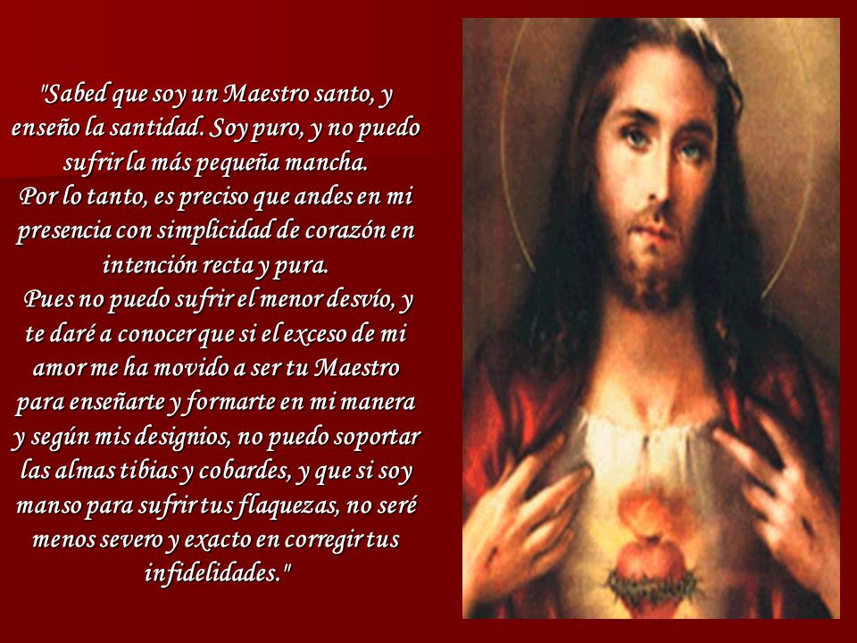 Sabed que soy un Maestro santo, y enseño la santidad