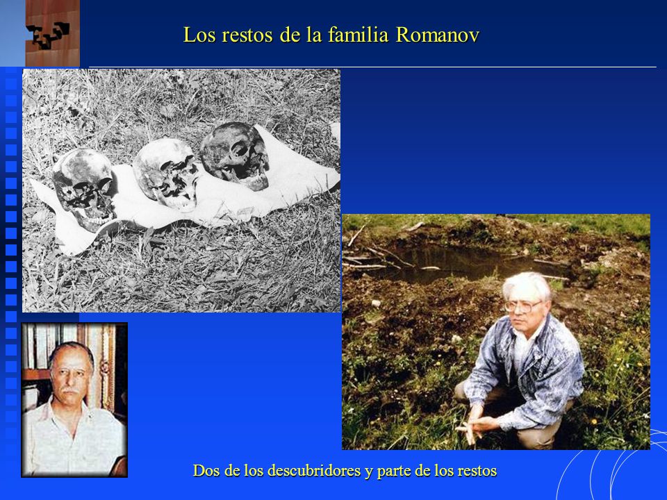 Dos de los descubridores y parte de los restos