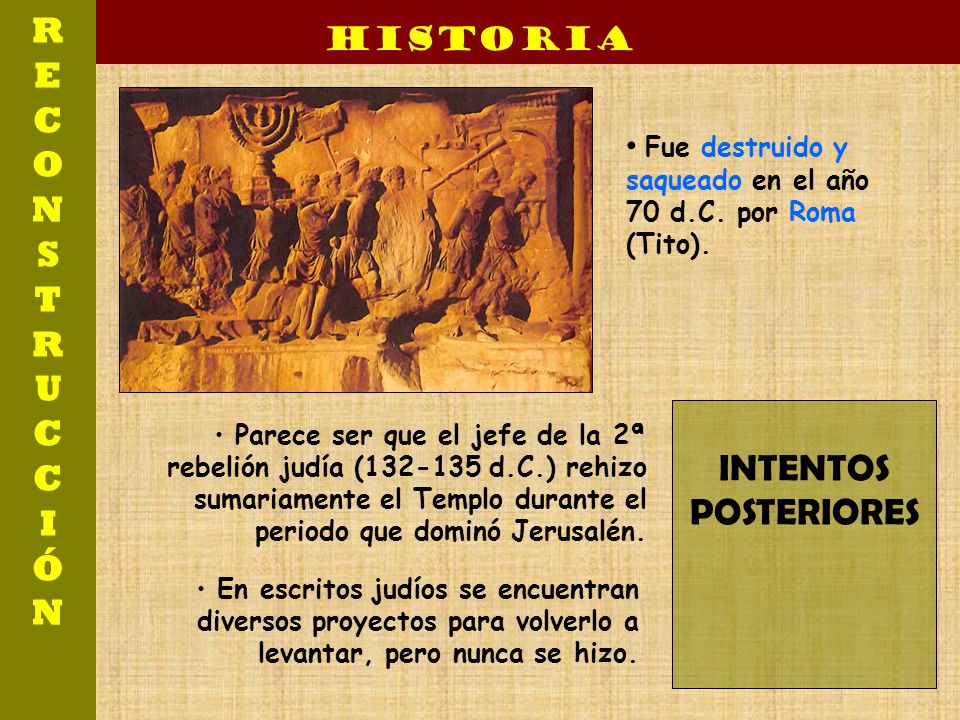 R E C O N S T R U C C I Ó N INTENTOS POSTERIORES Historia