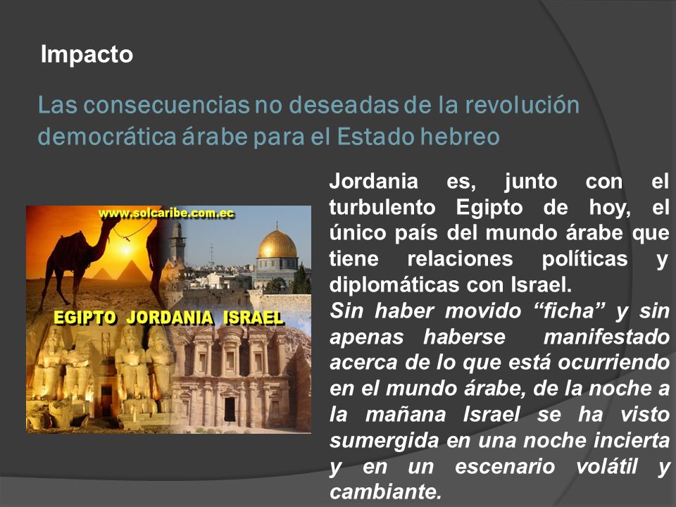 Impacto Las consecuencias no deseadas de la revolución democrática árabe para el Estado hebreo.