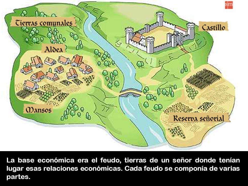 La base económica era el feudo, tierras de un señor donde tenían lugar esas relaciones económicas.