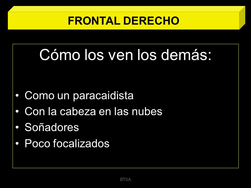 Cómo los ven los demás: FRONTAL DERECHO Como un paracaidista