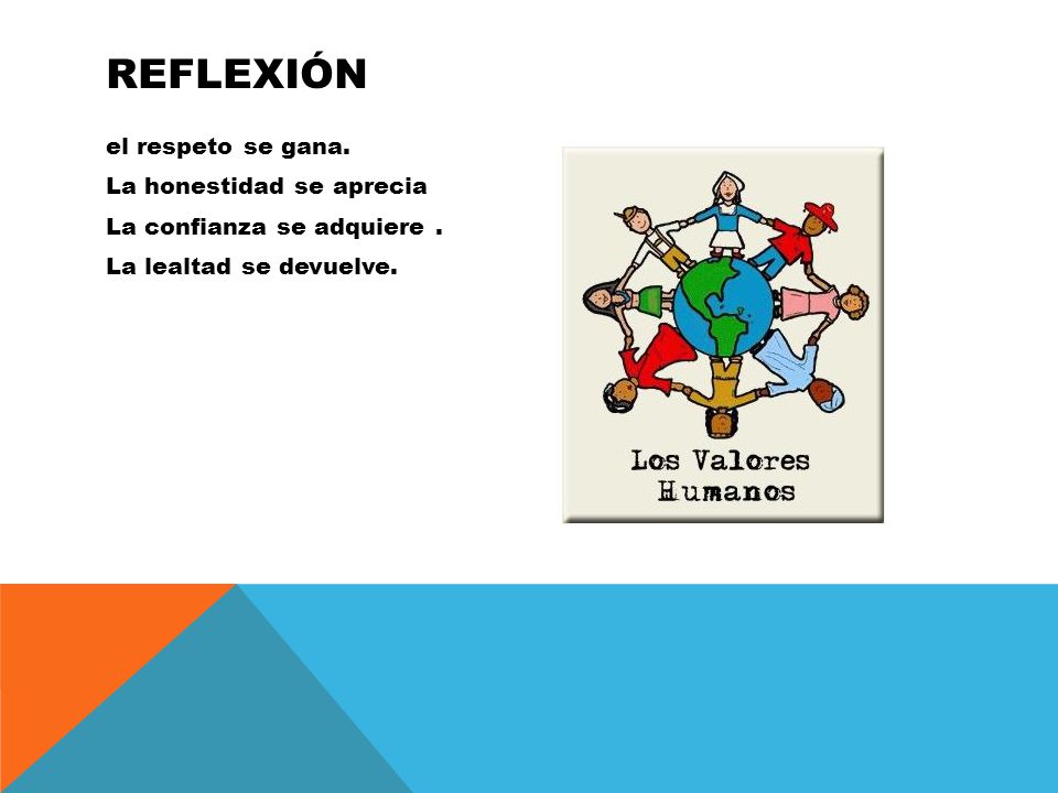 Reflexión el respeto se gana. La honestidad se aprecia La confianza se adquiere .